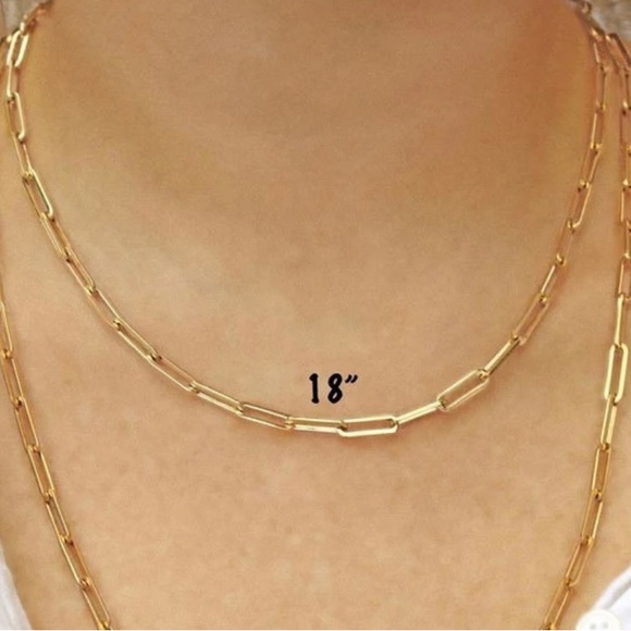 Gold plated paper clip link chain - Picture 3 of 3